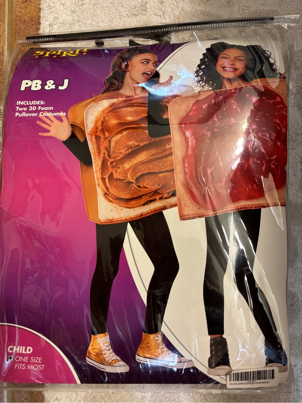 Spirit PB & J Kids Costume Set - Brown & Red Pullover Sandwich Pair